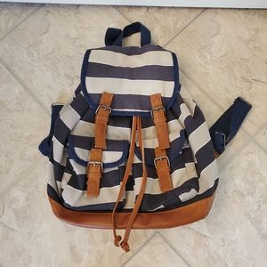 Striped blue backpack